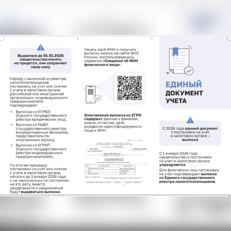 С 1 января 2026 года вводится Единый документ учета